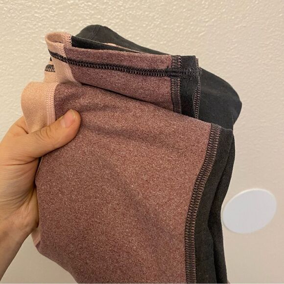 Fabletics high waisted Statement heathered pink and gray leggings yoga pants-S - Picture 13 of 13